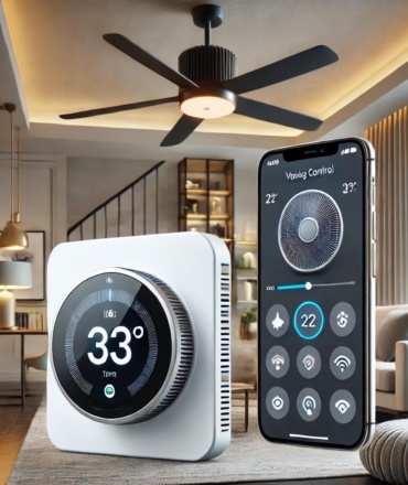 Thermostat WiFi programmable et un ventilateur de plafond intelligent avec contrôle vocal